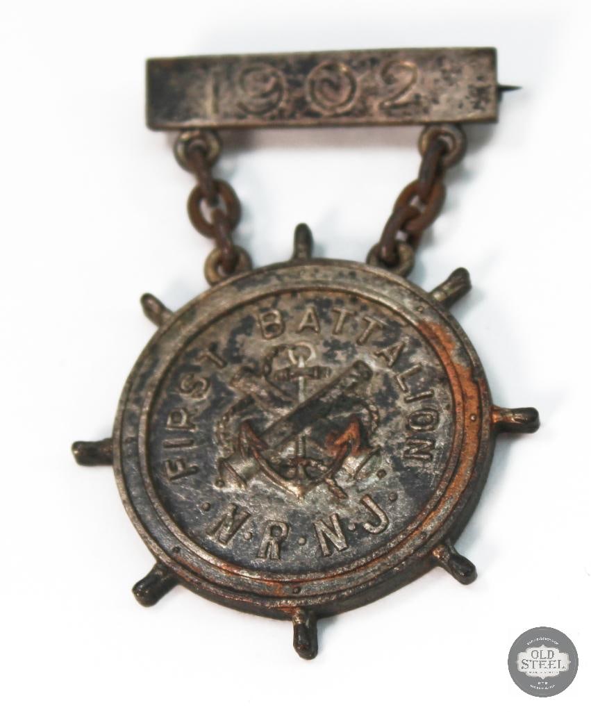 US 1st Battalion Naval Reserve New Jersey 5 Year Service Medal - 1902 (1 of 2)