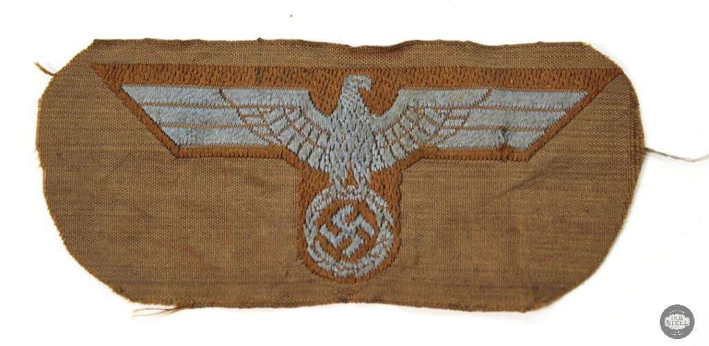 Original Afrikakorps German WWII BeVo Embroidered Cap Reichsadler Eagle Insignia (1 of 2)