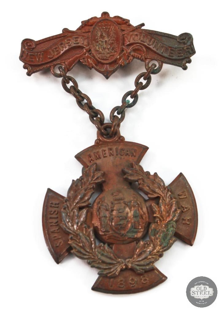 1898 Spanish American War New Jersey Volunteers Service Medal - Bronze (1 of 2)