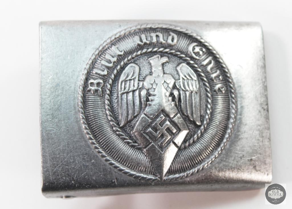 Hitler Youth Blut und Ehre Belt Buckle WWII Germany RZM: RZM marked Hitler Youth belt buckle. Other marking on reverse shows M 4/38. THIS ITEM IS AS PICTURED WITH NO FURTHER ATTACHMENTS. ALL SALES ARE FINAL.