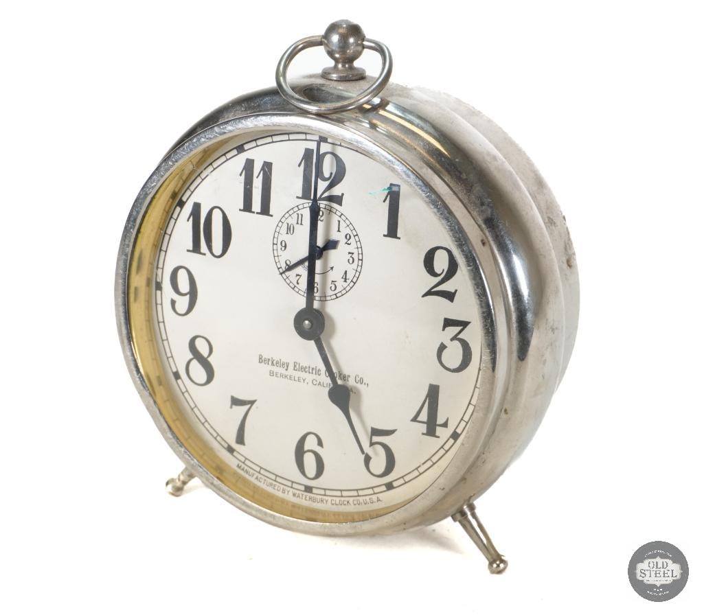 Berkley Electric Cooker Co Wind up Alarm Clock: Berkley Electric Cooker Co Wind up Alarm Clock Clockface Diameter 4.75" THIS ITEM IS AS PICTURED WITH NO FURTHER ATTACHMENTS. ALL SALES ARE FINAL.