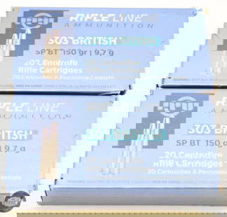 2 Boxes PPU 303 Brit 150gr SPBT Ammunition - 40rds: 2 Boxes PPU 303 Brit 150gr SPBT Ammunition - 40rds THIS ITEM IS AS PICTURED WITH NO FURTHER ATTACHMENTS. ALL SALES ARE FINAL. PLEASE REFER TO THE AUCTION DESCRIPTION, LOT