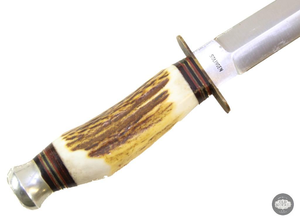 Brooks Knife Co 6 Inch Stag Handle Knife with Sheath (1 of 3)