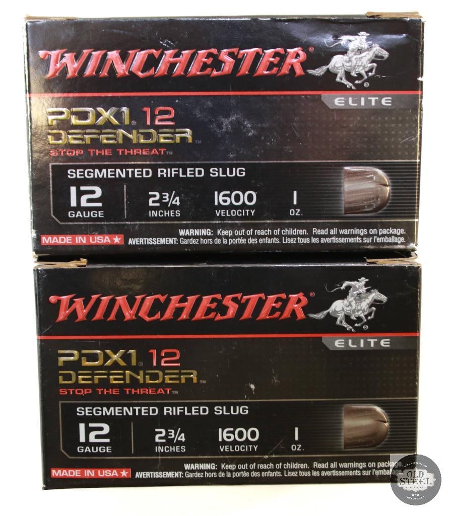 2 Boxes Winchester PDX1 12 Defender 12ga 2-3/4in Ammunition - 20rds: 2 Boxes Winchester PDX1 12 Defender 12ga 2-3/4in Ammunition - 20rds THIS ITEM IS AS PICTURED WITH NO FURTHER ATTACHMENTS. ALL SALES ARE FINAL. PLEASE