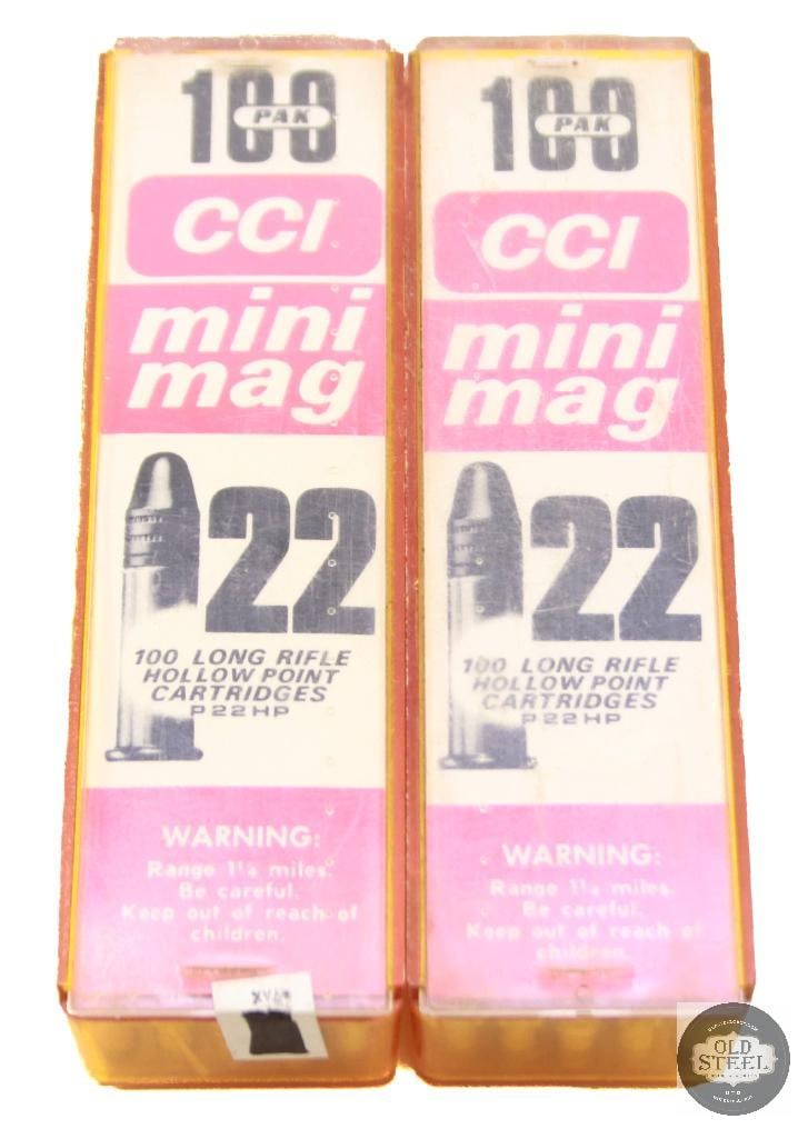 2 Boxes CCI Mini Mag 22LR Ammunition - 200rds: 2 Boxes CCI Mini Mag 22LR Ammunition - 200rds THIS ITEM IS AS PICTURED WITH NO FURTHER ATTACHMENTS. ALL SALES ARE FINAL. PLEASE REFER TO THE AUCTION D