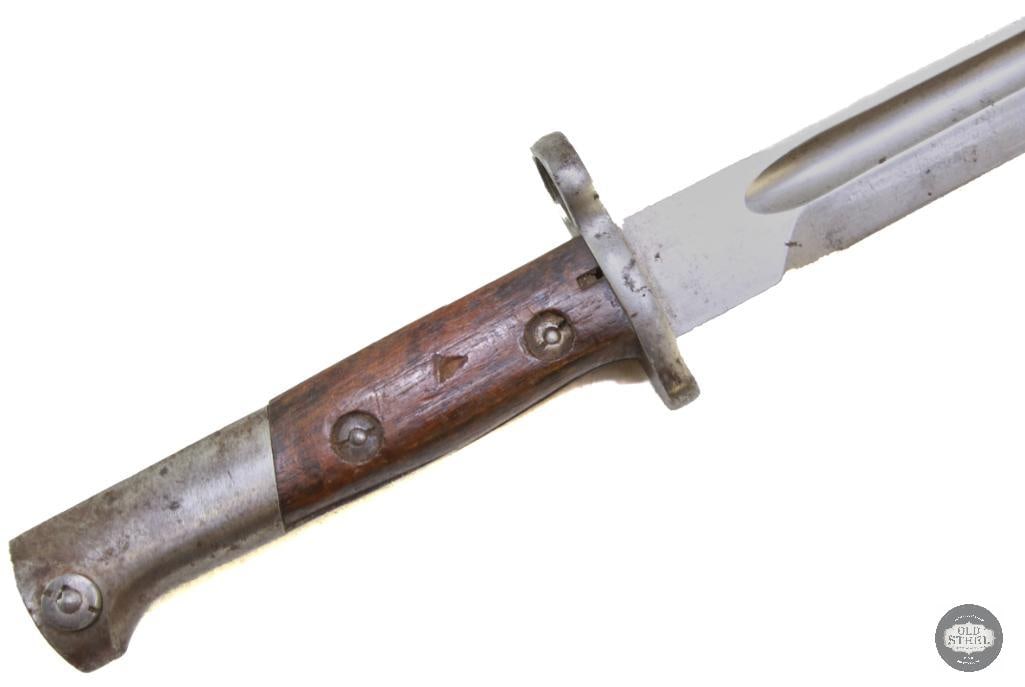FN M1924 Mauser Bayonet No Scabbard: Good condition, light patina. Serial 16041 on pommel THIS ITEM IS AS PICTURED WITH NO FURTHER ATTACHMENTS. ALL SALES ARE FINAL. PLEASE REFER TO THE AU