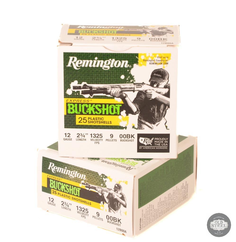 2 Boxes Remington Express 12ga 2-3/4in 00 BUCK Ammunition - 50rds: 2 Boxes Remington Express 12ga 2-3/4in 00 BUCK Ammunition - 50rds THIS ITEM IS AS PICTURED WITH NO FURTHER ATTACHMENTS. ALL SALES ARE FINAL. PLEASE RE