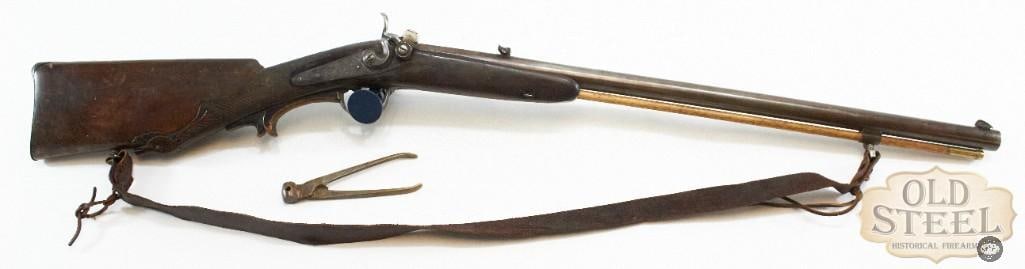 E.H. Martin Denver CO Muzzleloader Musket .44 Cal Black Powder Antique: Up for auction is a E.H Martin Muzzleloader chambered in .44 Cal black powder. Date of manufacture is unknown but we theorize it is a modern reproduction. Has a spring loaded cap cover that moves out