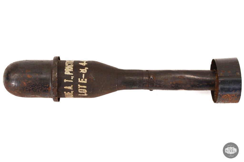 US M11A2 Practice Anti-Tank Rifle Grenade - INERT: U.S. M11A2 practice anti-tank rifle grenade. It is an inert, or non-explosive, training version of a rifle grenade used by the U.S. military during and after World War II. 
