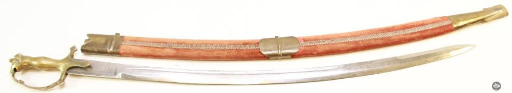 Middle Eastern Style Acid Etched Design Sword With Sheath (1 of 6)