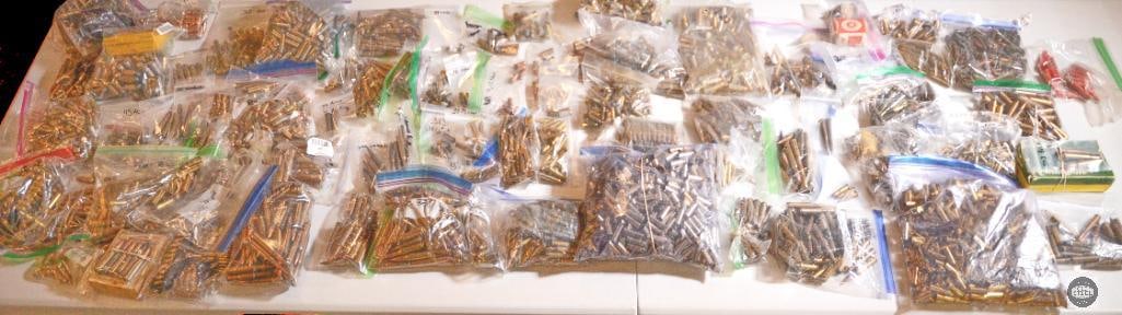 MUST SEE Bulk Lot Various Loose Ammunition Cartridges: Large bulk lot containing numerous different cartridges for pistol and rifle. VERY HEAVY, Contains potential reloads in addition to various surplus and factory cartridges. 