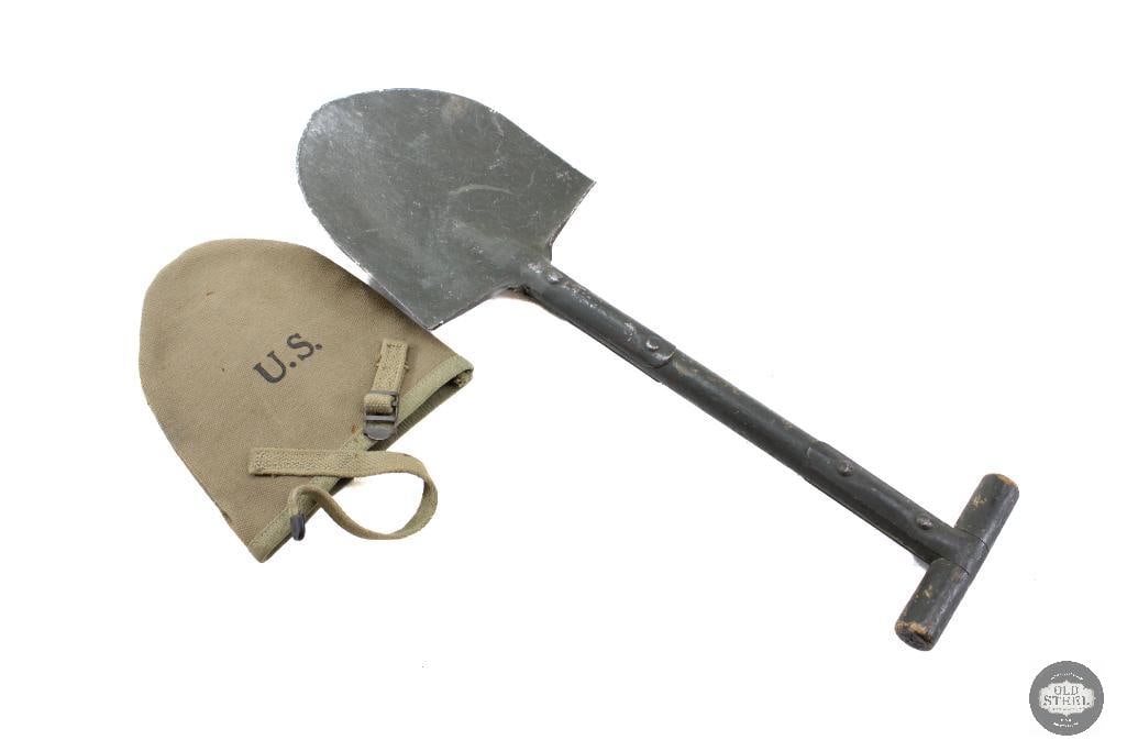 Vintage U.S. M1910 T-Handle Entrenching Tool & Pouch (1 of 1)