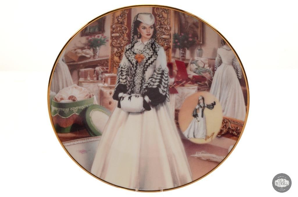 The Black and White Bengaline Dress - Gone With the Wind Collectible Plate: "The Black and White Bengaline Dress" the 4th issue in The Costuming of a Legend: Dressing Gone With the Wind collection by Douglas C. Klauba. Comes with original Certificate of Authenticity 