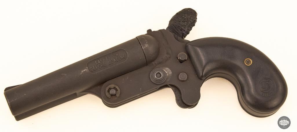 Cobray DD Derringer 45 Colt/410GA - FFL: Cobray Model DD Derringer pistol in 45 Colt / 410GA. Hammer spur was wrapped with nylon thread and melted to secure. Appears to be a non invasive modification to ease the cocking of the hammer. 