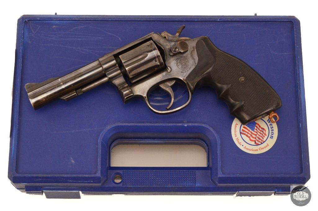 Smith & Wesson Model 15-6 Revolver 38 SPL with Box - FFL: Smith and Wesson Model 15-6 revolver in 38 Special. The bore is good with clean grooves and crisp rifling lands. Finish bears some wear on the surface from use. Cycles well 