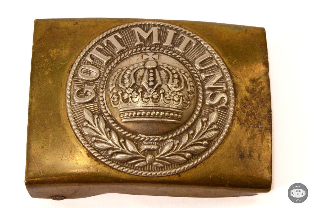 Gott Mit Uns Belt Buckle - Brass - WWI Germany (1 of 2)