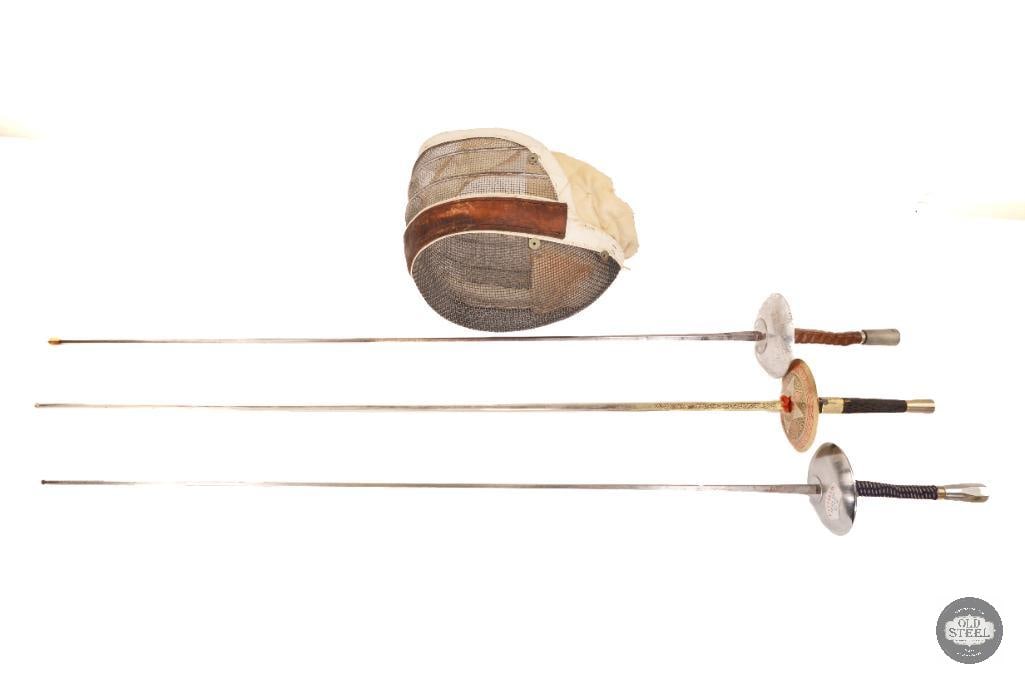 Vintage Fencing Equipment - Mask and Foils (1 of 3)