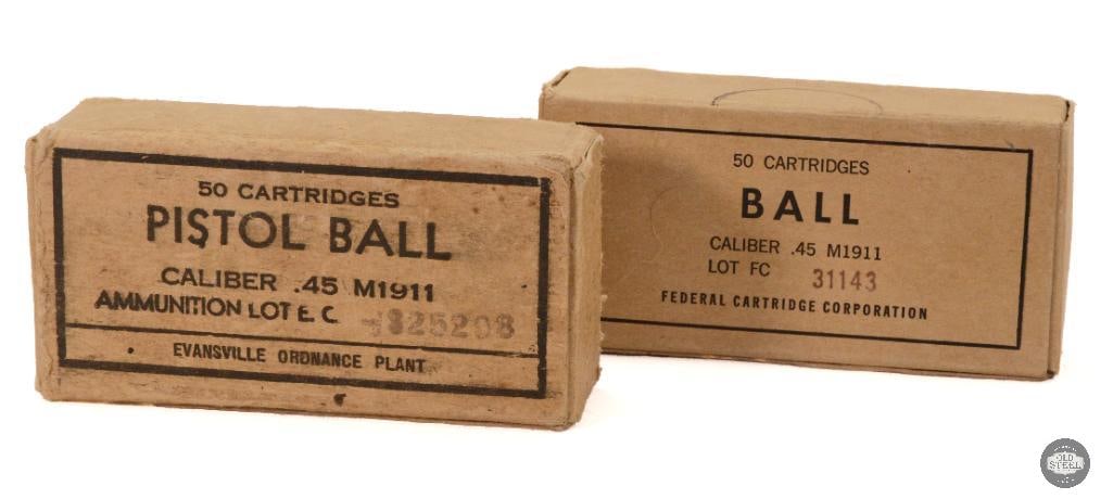 2 Boxes M1911 Ball 45 ACP Ammunition - 100rds (1 of 1)