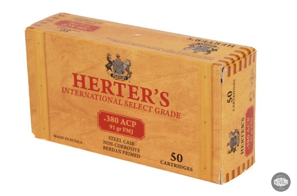 Box of Herter's 380 ACP 91gr Steel Case FMJ Ammunition - 50rds (1 of 1)