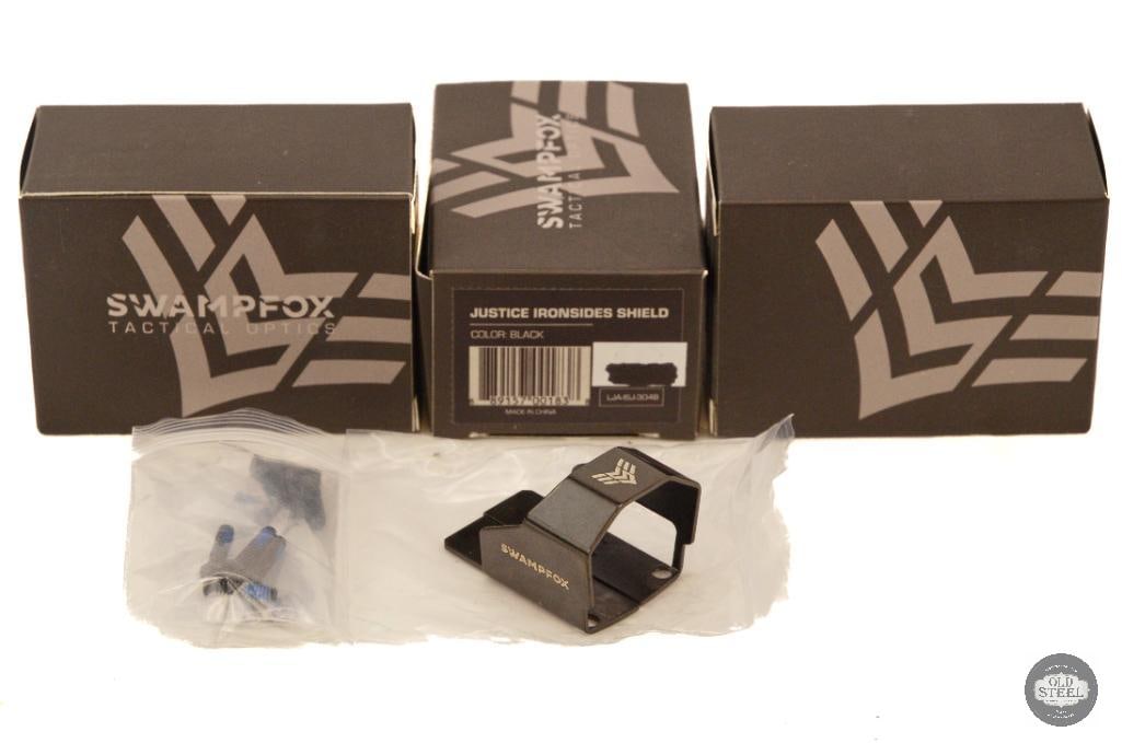 Lot of 3 NIB Swampfox Justice IronSides Shields: Lot of 3 NIB Swampfox Justice IronSides Shields in black. THIS ITEM IS AS PICTURED WITH NO FURTHER ATTACHMENTS. ALL SALES ARE FINAL. PLEASE REFER TO T