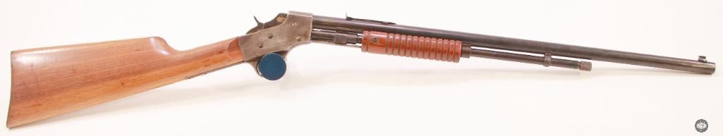 J Stevens Model 70 Visible Loader Repeater 22 Cal Mfg 1906-1908 - C&R: Up for auction is a J Stevens model 70 visible loader repeater chambered in 22 Cal. The barrel measures in at 22 inches and features visible defined rifling. The length of pull measures in at 13 inche