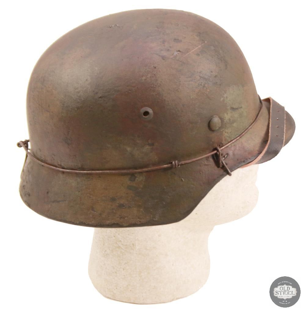 M40 German WWII Stahlhelm With Wire & Camo Paint - 2