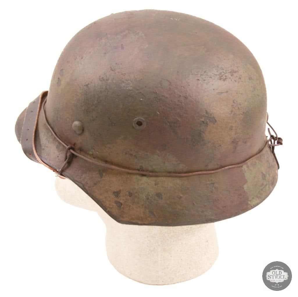 M40 German WWII Stahlhelm With Wire & Camo Paint - 4