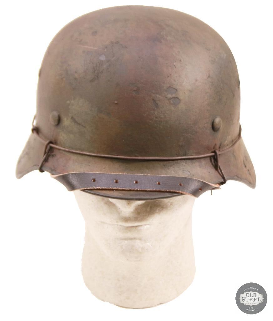 M40 German WWII Stahlhelm With Wire & Camo Paint - 5