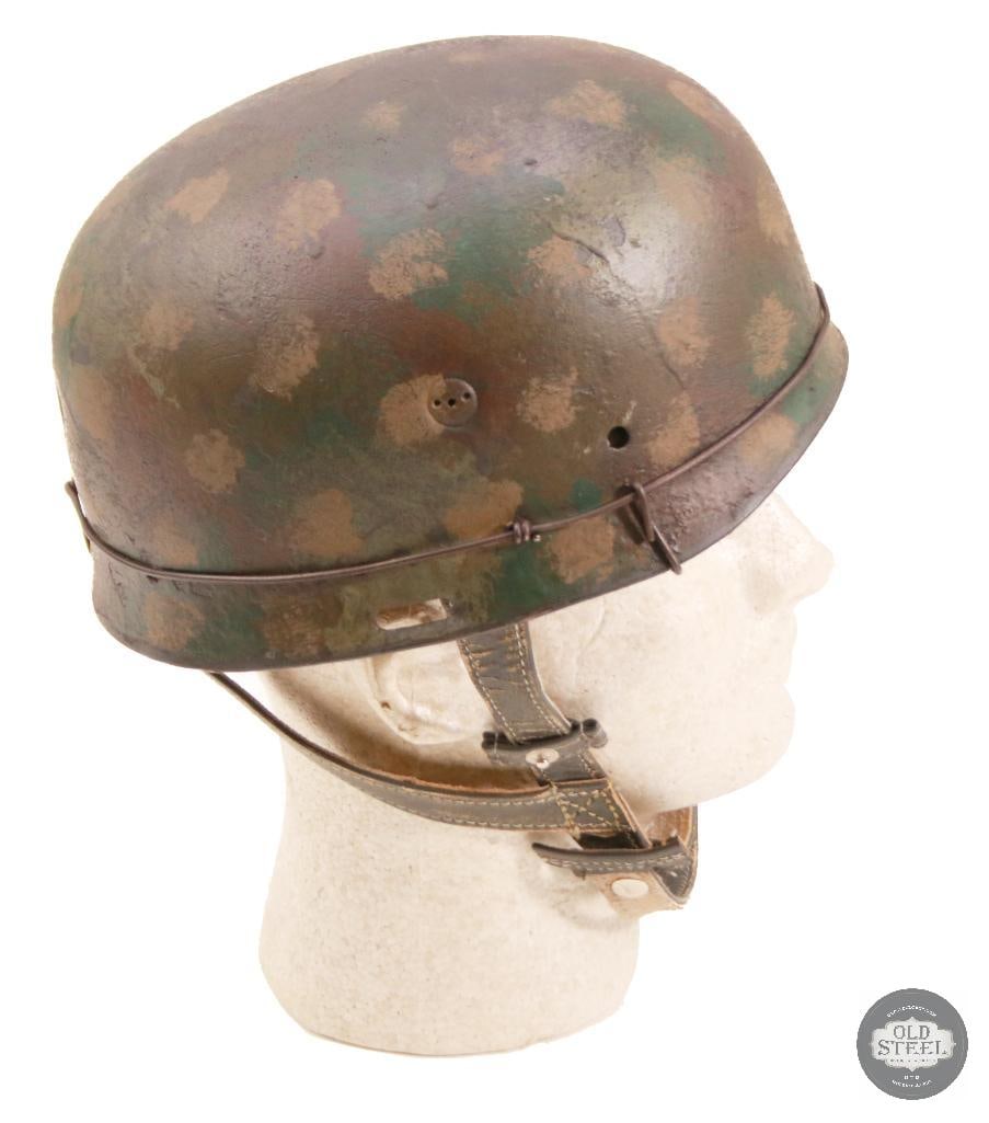 M38 Fallschirmjager German WWII Paratrooper Helmet With Wire and Camo Paint - 2