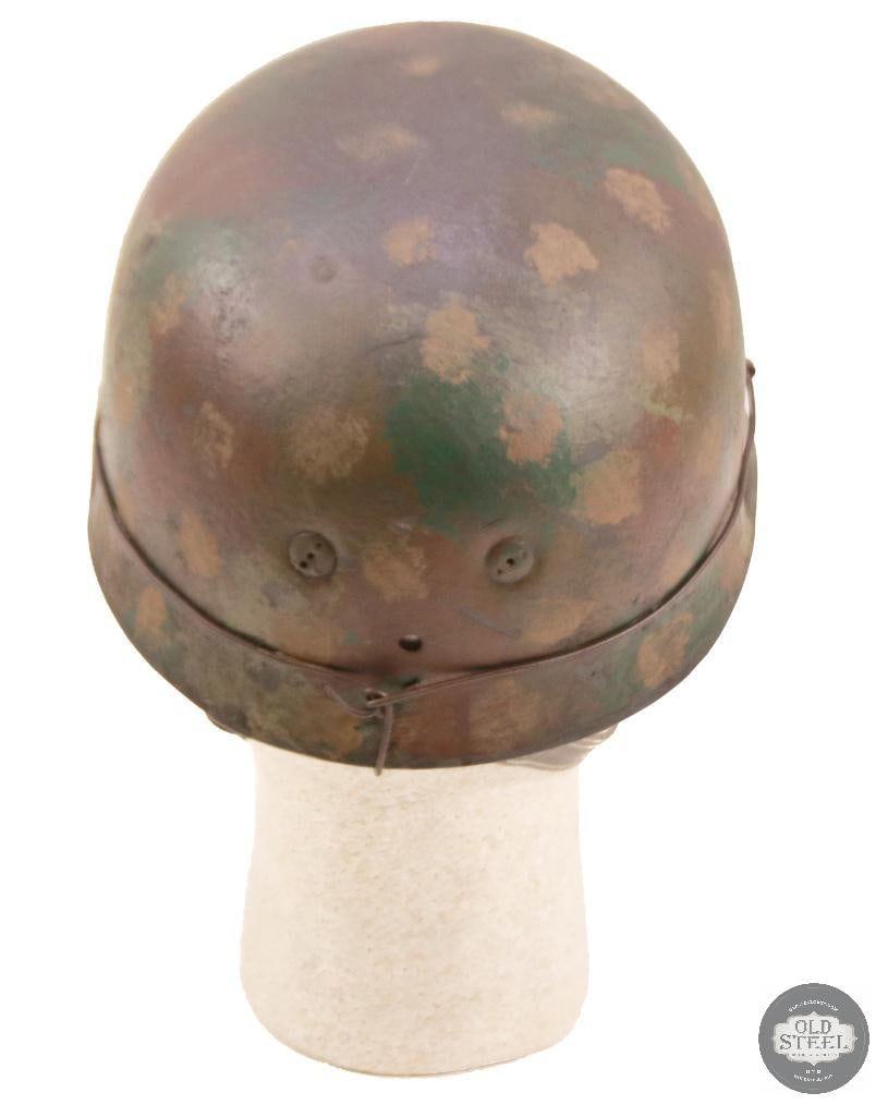 M38 Fallschirmjager German WWII Paratrooper Helmet With Wire and Camo Paint - 3