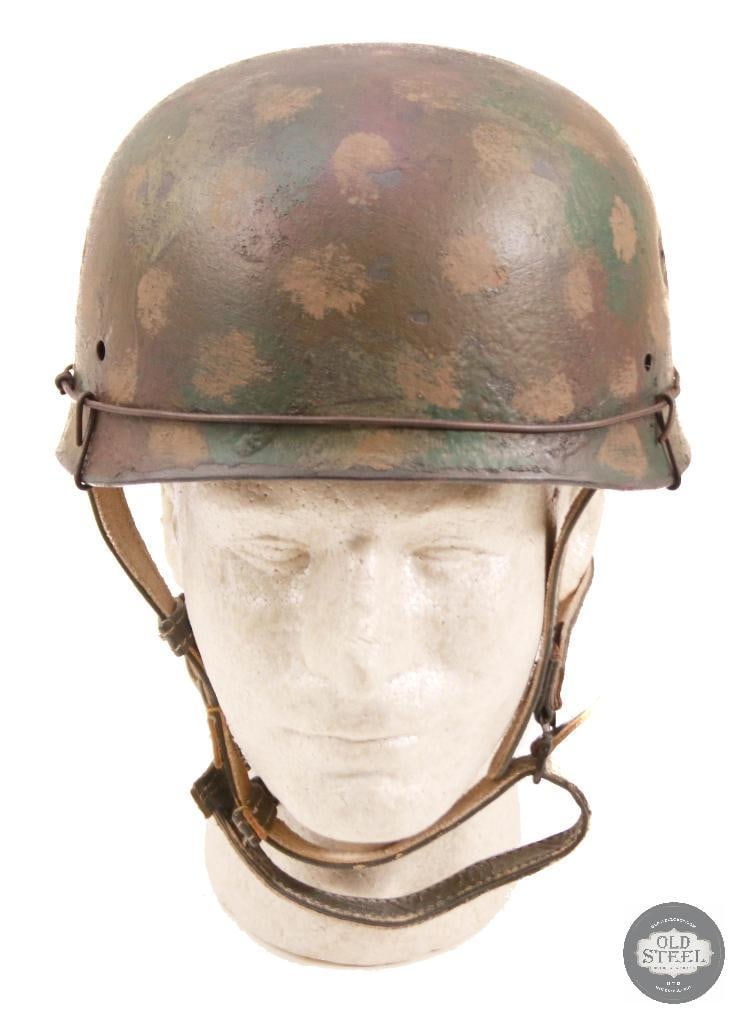 M38 Fallschirmjager German WWII Paratrooper Helmet With Wire and Camo Paint - 5