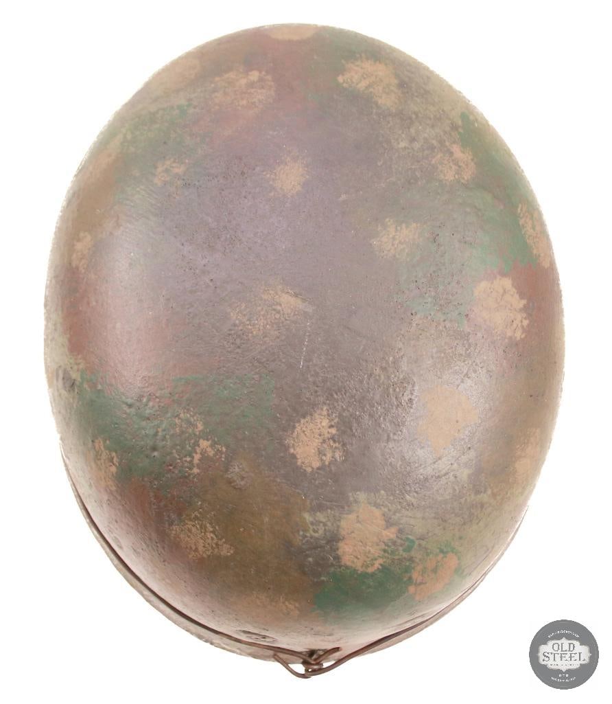 M38 Fallschirmjager German WWII Paratrooper Helmet With Wire and Camo Paint - 6
