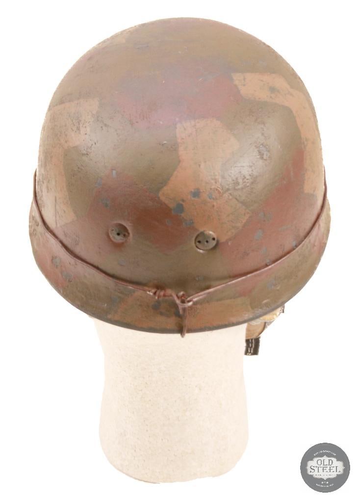 M38 WWII German Fallschirmjager Paratrooper Helmet With Wire and Camo Paint - 3