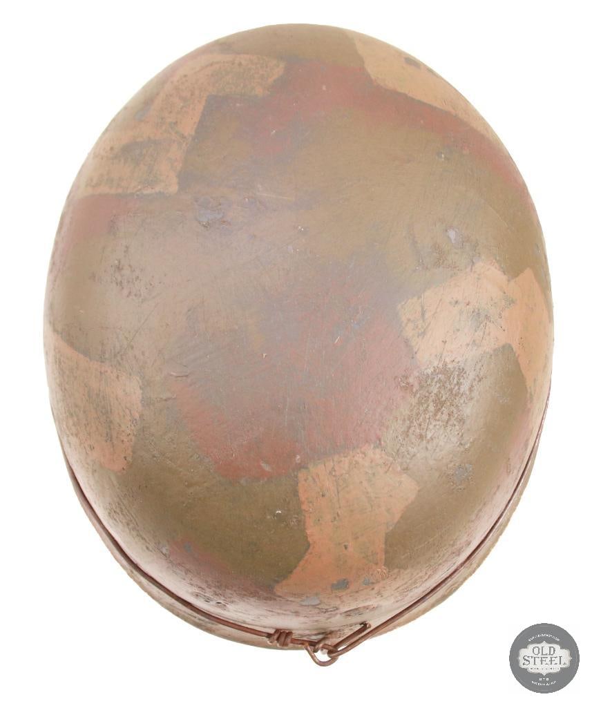 M38 WWII German Fallschirmjager Paratrooper Helmet With Wire and Camo Paint - 6