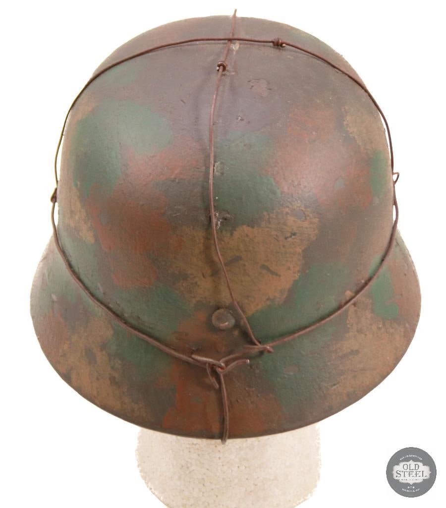 M40 German WWII Stahlhelm With Wire & Camo Paint - 3