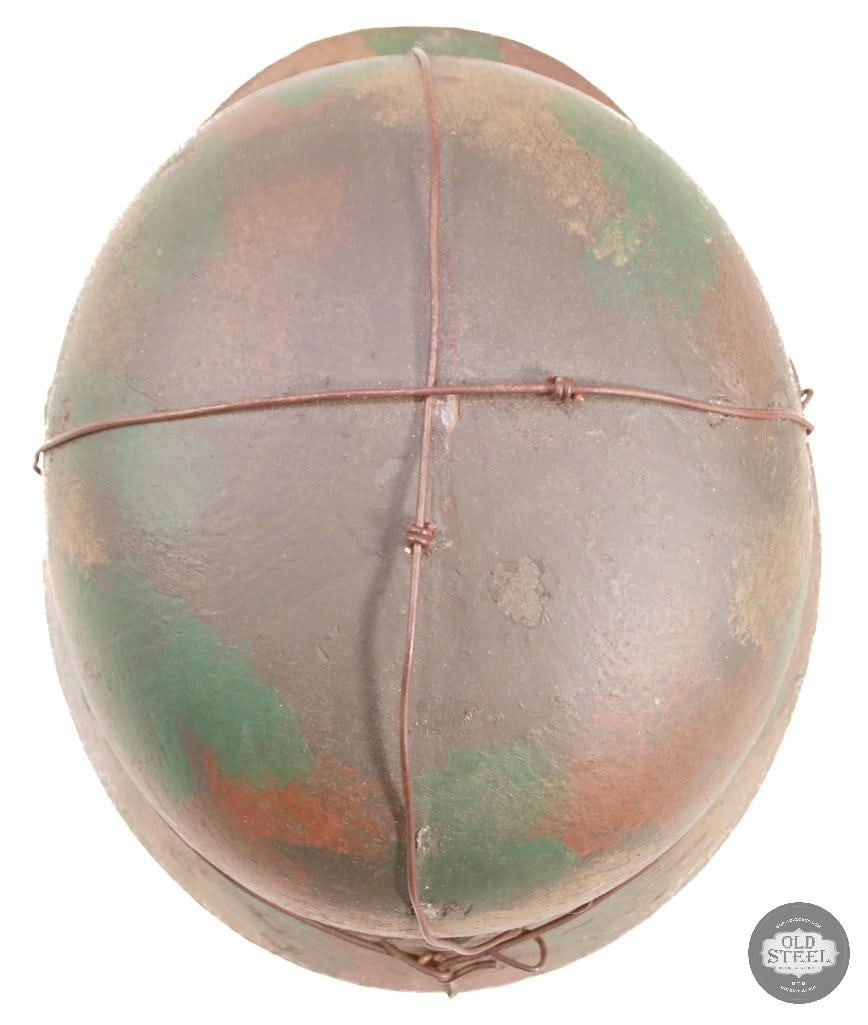 M40 German WWII Stahlhelm With Wire & Camo Paint - 6