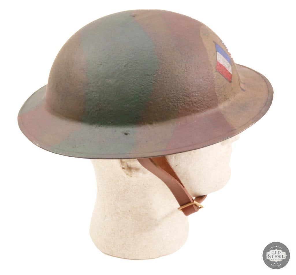 M1917 US WWI Doughboy Helmet with Camouflage and Flag Paint - 2