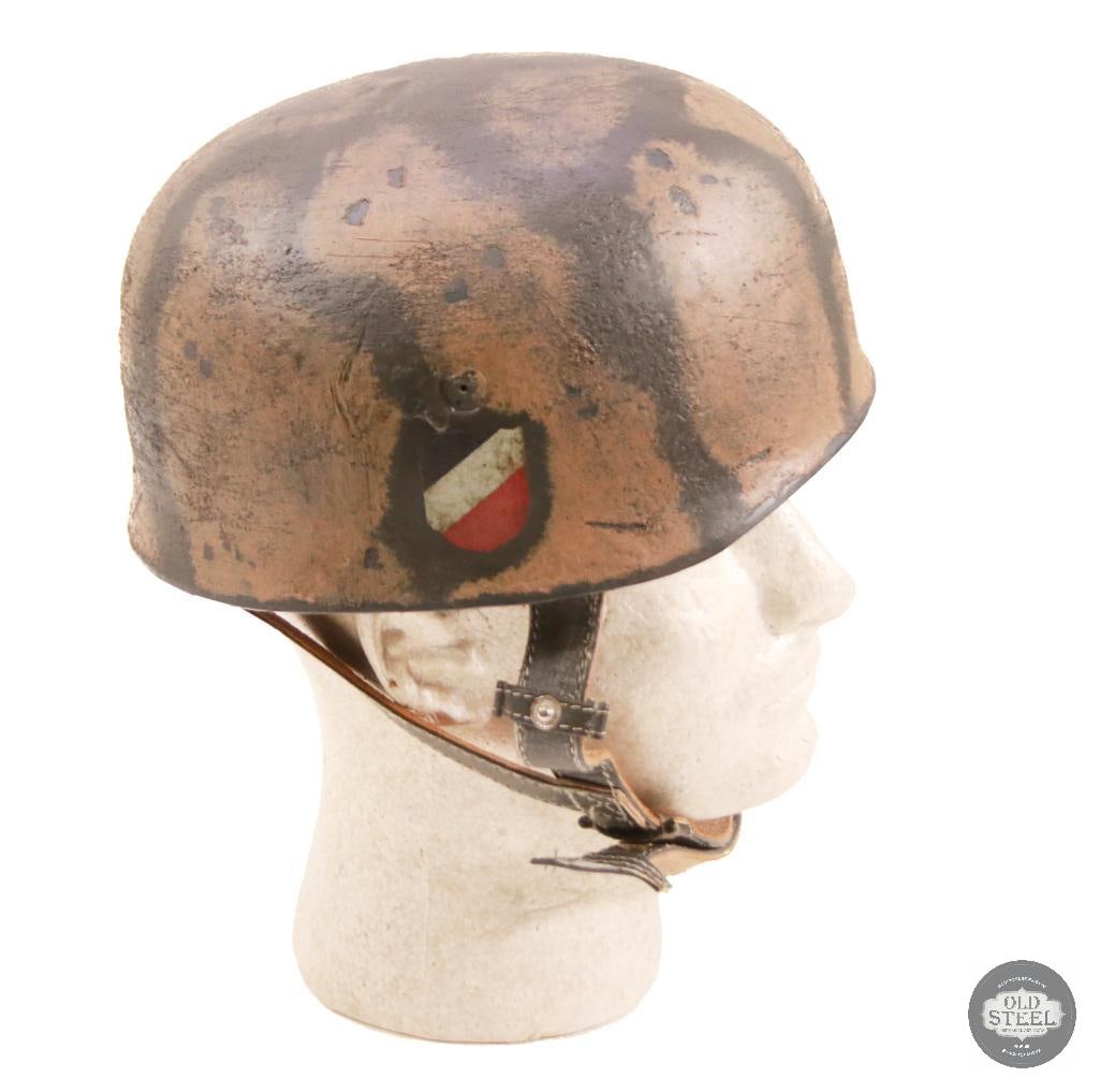 M38 Fallschirmjager German WWII Paratrooper Helmet With Camo Paint - 2