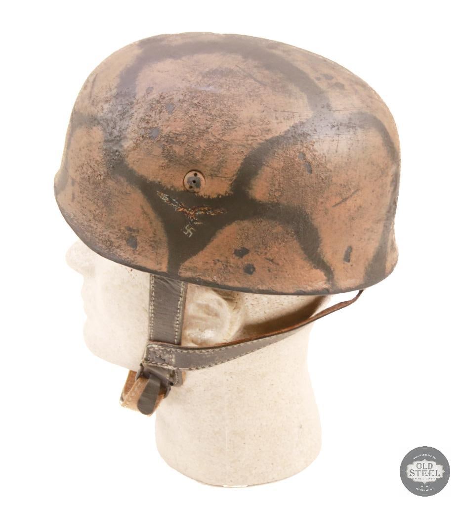 M38 Fallschirmjager German WWII Paratrooper Helmet With Camo Paint - 4