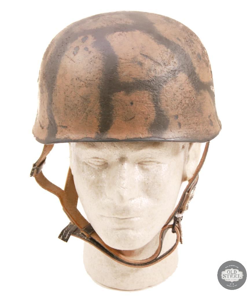 M38 Fallschirmjager German WWII Paratrooper Helmet With Camo Paint - 5