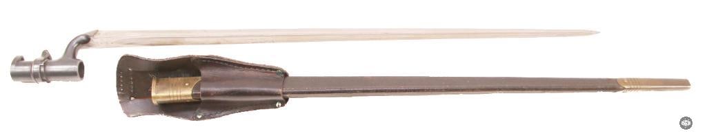 1876 Martini Henry Long Tri Blade Bayonet With Scabbard & Frog - 2