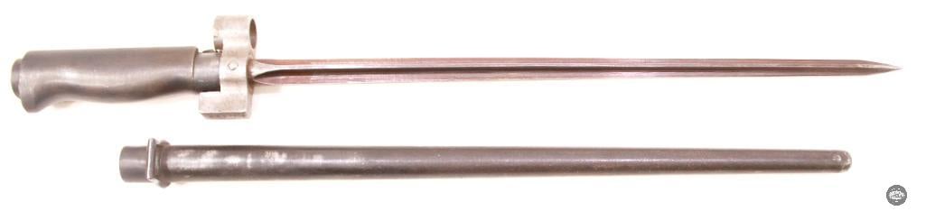 Original French Lebel Cruciform Bayonet With Scabbard - 2