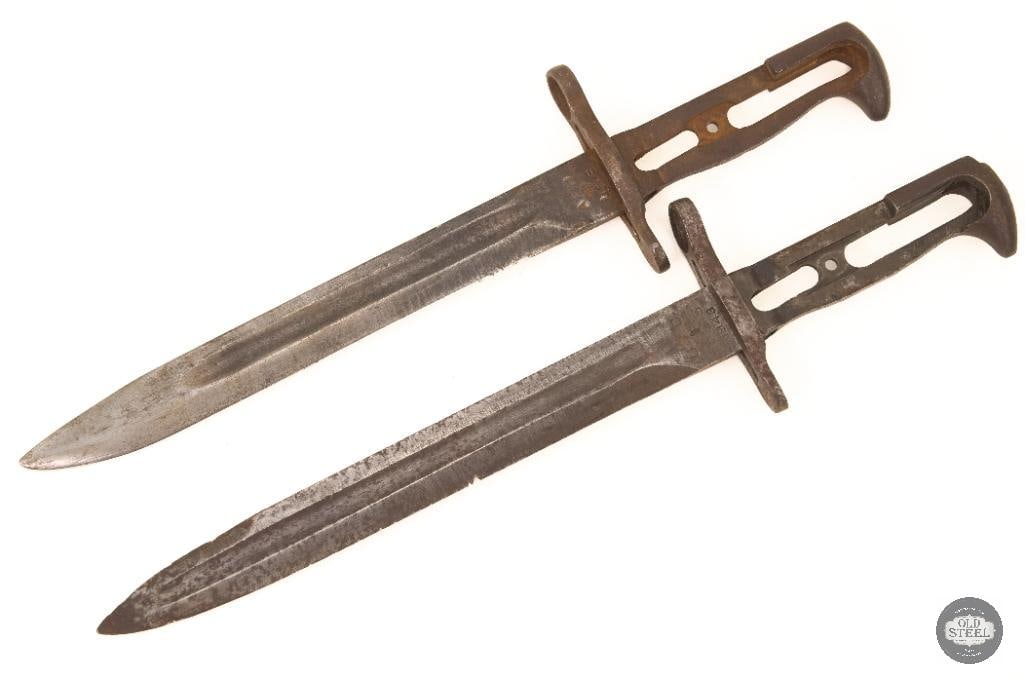 Pair of Bayonets for M1 Garand: Pair of bayonets for M1 Garand rifles. One marked UC 1943 the second AFH. THIS ITEM IS AS PICTURED WITH NO FURTHER ATTACHMENTS. ALL SALES ARE FINAL. P