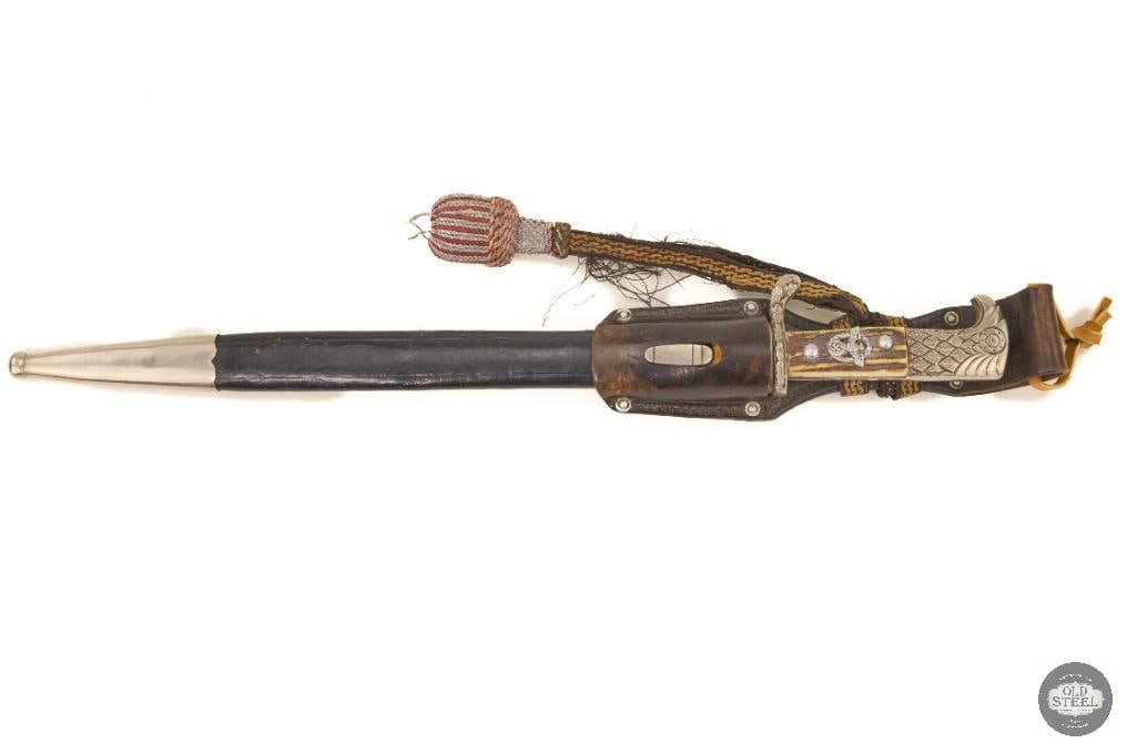 Police Dress Dagger with Sheath and Unit Markings By Alexander Coppel Solingen, WWII German (1 of 5)