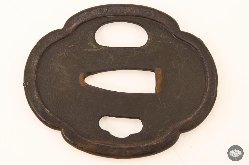 Japanese Iron mokko-gata Tsuba - 2