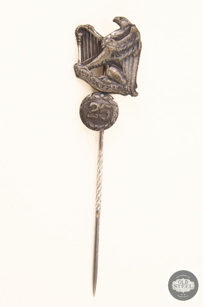 Badischer Sangerbund, Mitgliedsabzeichen Stickpin: Baden Singers' Association, membership badge, B.H. Mayer Pforzheim marked THIS ITEM IS AS PICTURED WITH NO FURTHER ATTACHMENTS. ALL SALES ARE FINAL. PLEASE REFER TO THE AUCTION