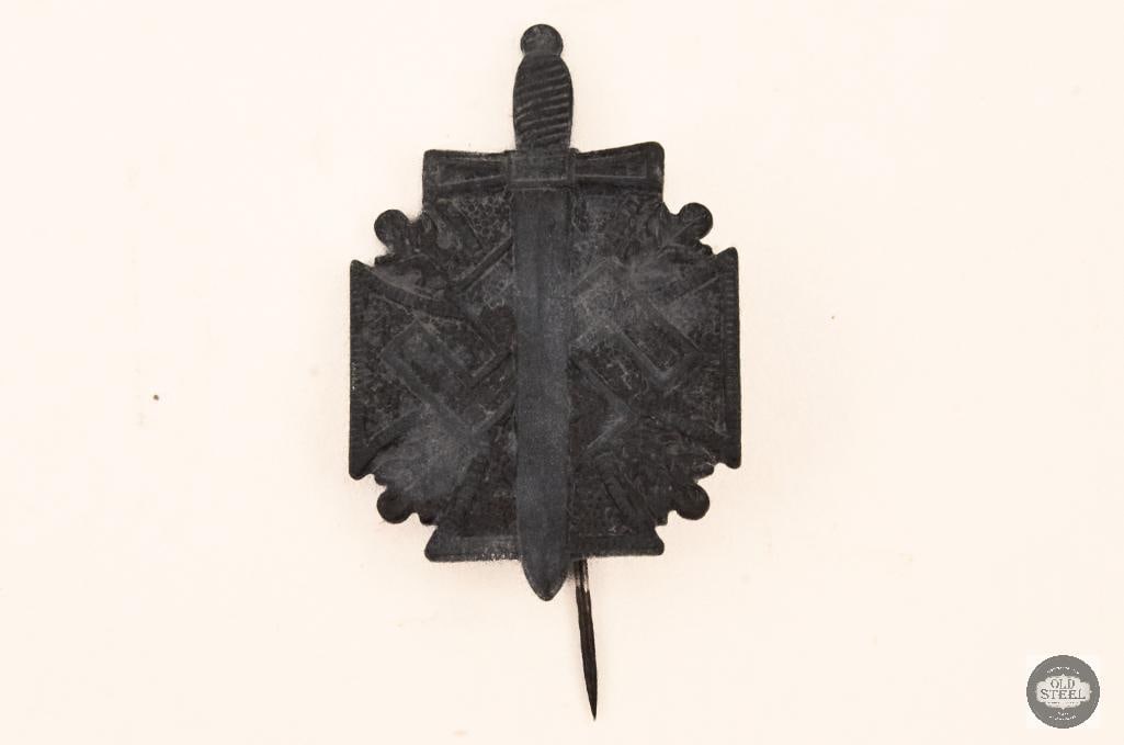 NSKOV Donation Pin: National Socialist War Victim's Care organization used these badges to raise money for wounded and disabled veterans of WWI and WWII. THIS ITEM IS AS PICTURED WITH NO FURTHER ATTACHMENTS.