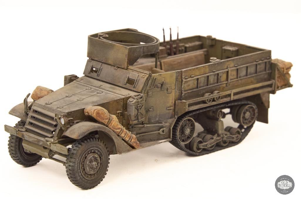 Scale model of US M3A1 Half-track personnel carrier. (1 of 3)