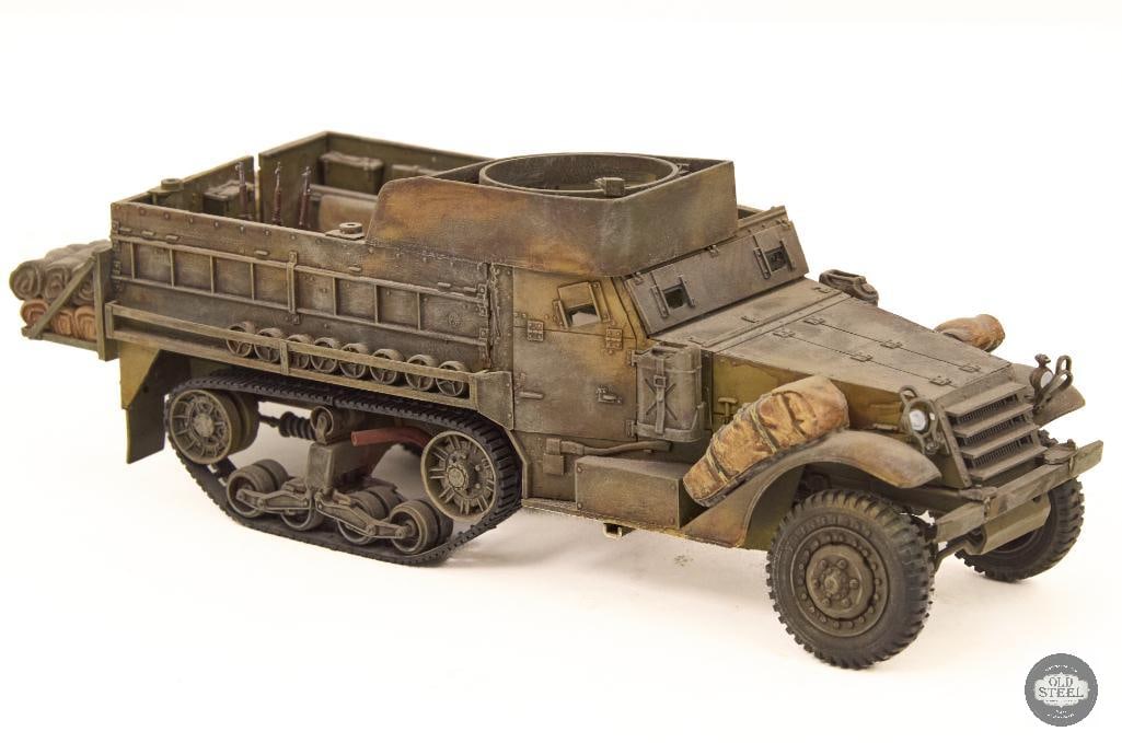 Scale model of US M3A1 Half-track personnel carrier. - 2