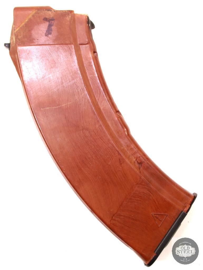 One 30 Round 7.62x39 Russian Izhevsk Bakelite Magazine: One 30-round Russian Izhevsk bakelite magazine for 7.6239 AK-pattern rifles. Original military-production magazine featuring the distinctive phenolic construction used by Soviet forces. 